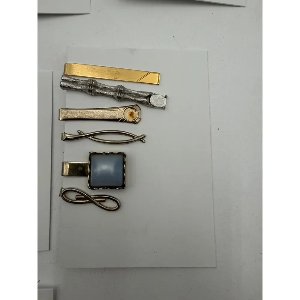 Vintage Lot 60+ Tie Clip/ Tie Pin Signed Anson Hicock Swank Gold Silver Tone